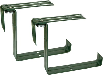 Geli Balkonbeugel - 4x - voor railing t/m 14 cm - donker groen - bloem/plantenbakken ophang beugel