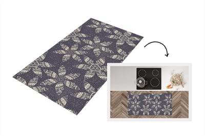 Keukenloper - Loper keuken - Bloemen - Ster - Sneeuw - Winter - 120x60 cm - Keukenloper vinyl