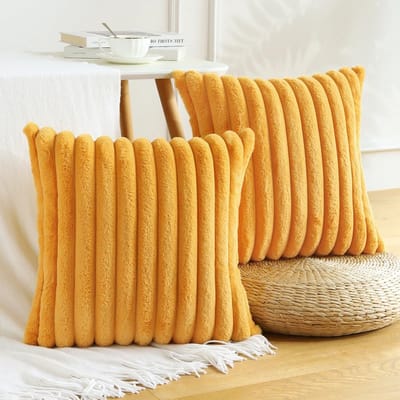 Cosensi- Kussenhoezen Set van 2 - Pluche Fluwelen Kussenhoezen - Zacht Kunstbont - Decoratieve Kussenhoezen 40 x 40 cm - Milieuvriendelijk - Verborgen Ritssluiting - Kussensloop