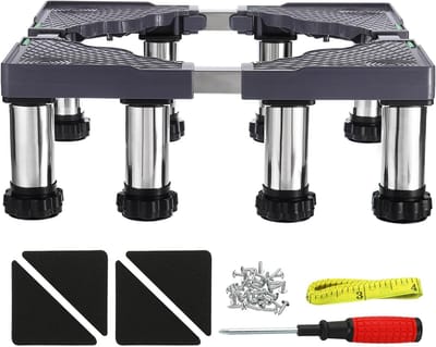 Mini Koelkast Ondersteuning met 8 Poten, Verstelbaar en Duurzaam, Ideaal voor Wasmachine en Koelkast, 14-17 cm Hoogte