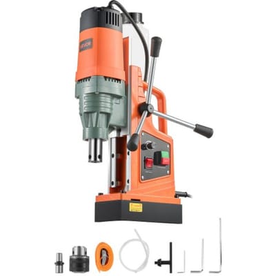 VEVOR magnetische boormachine, 1550 W motor, magnetische boor met een kernboordiameter van 50 mm, 13000 N magnetische kracht, snelheidsregeling 0–550 tpm, kernboormachine voor metalen oppervlakken, doe-het-zelfbenodigdheden
