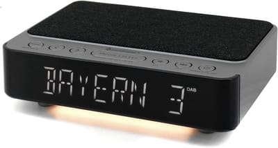 Digitale wekkerradio - Klokradio DAB+ - Opladen en wakker worden - Draadloos laadstation - 150 x 45 mm - Antraciet