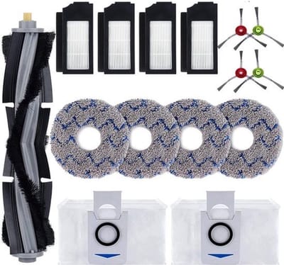 15 stuks accessoireset geschikt voor Ecovacs DEEBOT X1 Omni X1 Turbo X1 Plus stofzuigerrobot, hoofdborstel, zijborstel, filter bodemzak voor stofzuiger, borstel, wisdoek, reserveonderdelen