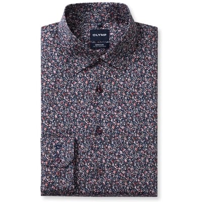 OLYMP No. Six Overhemd, Super Slim, Kent, Marineblauw