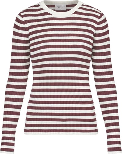SISTERS POINT Huga-ls - Dames Trui - D.bordeaux/cream - Maat S