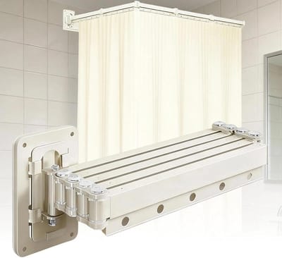 Opvouwbaar Douchegordijn - Douchewand - Ruimtebesparend Gebruik - 5-Voudig Opvouwbaar - 180x154 cm - Melkachtig Wit