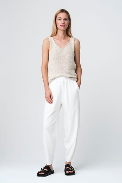 Top cotton E26119 | Beige - Beige / S
