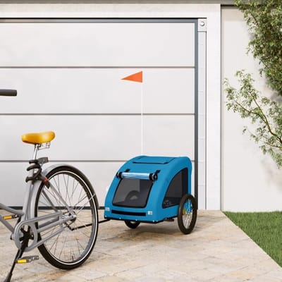 Fietskar Huisdieren - Hondenkar Kattenkar - Comfortabel Vervoer - Robuust IJzeren Frame - 137 cm Lengte - Blauw