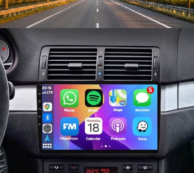 Autoradio 2/32GB met smart Carplay en Android auto | Geschikt voor Bmw 3 serie E46 & Rover 75 1998-2006 | Radio scherm met Navigatie | 1998 1999 2000 2001 2002 2003 2004 2005 2006 | 3ER MG ZT 316 318 320 325 330 335 M