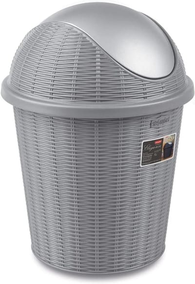Afvalemmer met schommeldeksel 10 liter Grijs
