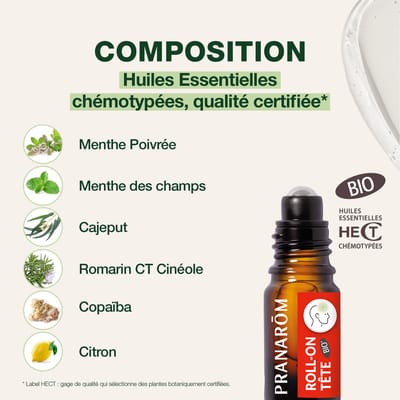 Pranarom - Hoofdpijn roll-on - Bio - 5 ml