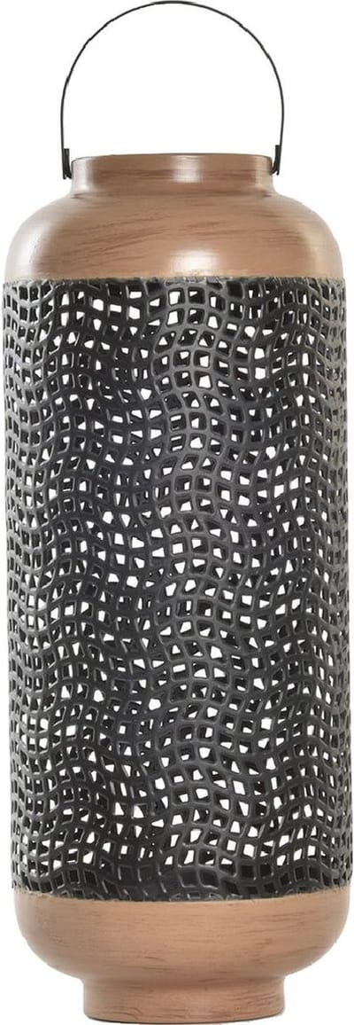 Metalen kaarsenhouder / lantaarn zwart 51 cm - Waxinelichtjeshouder - Windlicht