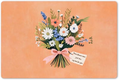 Placemats 45x30 cm - Placemat kunststof - 1 stuk - Boeket - Strikje - Quote - Borden onderleggers - Decoratie voor op tafel - Keuken tafeldecoratie accessoires - Vinyl onderlegger - Tafelversiering