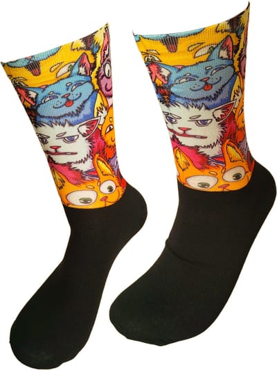 Verjaardags cadeau - Poezen sokken - Poes - Kat - Print sokken - vrolijke sokken - valentijn cadeau - aparte sokken - grappige sokken - leuke dames en heren sokken - moederdag - vaderdag - Sokken waar je vrolijk van wordt - Maat 36-40