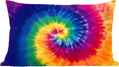 Sierkussens - Kussentjes Woonkamer - 60x40 cm - Regenboogkleuren - Spiraal - Kleurrijk
