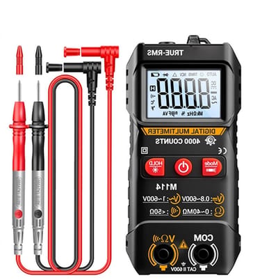 Digitale Multimeter - Spanningsdetector - Elektrische metingen - Automatisch bereik - 4000 punten - Zwart