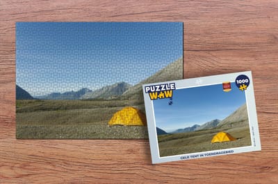 Puzzel Gele tent in toendragebied - Legpuzzel - Puzzel 1000 stukjes volwassenen