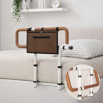 Dailygoods - Inklapbare bedhek en opstahulp voor senioren, hoogte verstelbaar met antislip handgrepen