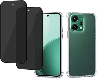 ChiGuard Hoesje + Privacy Screenprotector 2x geschikt voor OPPO Reno 14 5G – Gehard Glas – Anti Inkijk – Case – Transparant