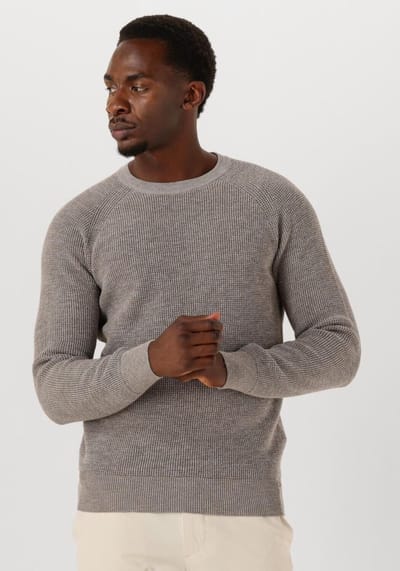 Gentiluomo Round Ls Raglan Truien & Vesten Heren - Sweater - Hoodie - Vest- Taupe - Maat L