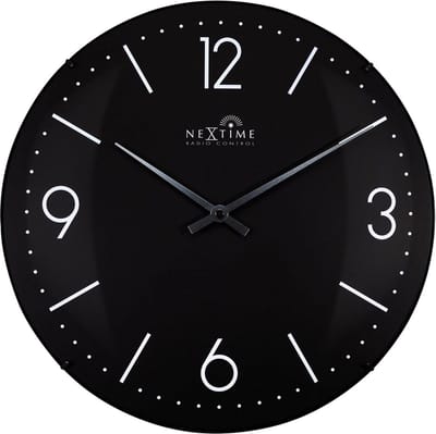 Grote radiografisch gestuurde wandklok 35 cm zwart DCF automatische tijdinstelling