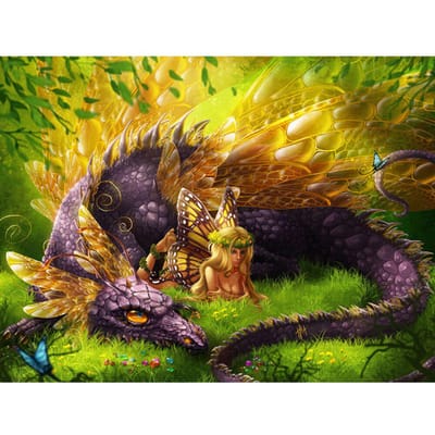 Peinture de diamant 5D à faire soi-même, perceuse complète, Portrait de Dragon, broderie de diamant, image d'animal en strass 20X30CM black