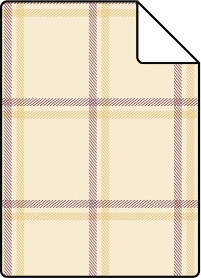 Proefstaal ESTAhome behang ruiten geel en rood - 26.5 x 21 cm - 132166-S