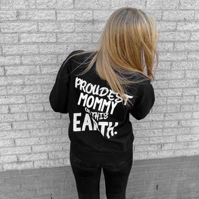 Sweater dames-zwart-voor mama-proudest mommy on this earth-Maat L
