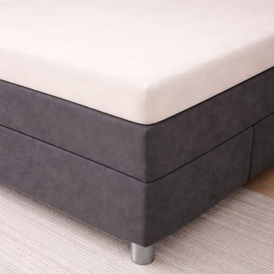 24-Bedding - Hoeslaken Topper - 180x220 cm Beige - Verkoelend 100% Percaline Katoen