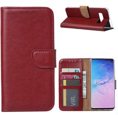 Hoesje Geschikt Voor Samsung Galaxy S10 Portemonnee Hoesje - Bordeaux Ntech