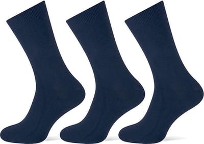 3-pack damessokken katoen zonder voelbare teennaad - marine- 36/42