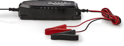 Nedis Loodzuuracculader - 6 / 12 / 12.8 V DC - 3.8 A - Druppelladen - Euro / Type-C (CEE 7/16) - Accuklemmen - Batterijtype: AGM / Gel / Loodzwavel / SLA / VRLA - Zwart