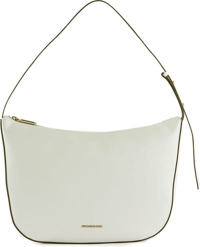 MANDARINA DUCK Leren Schoudertas Luna Hobo Optical White Wit