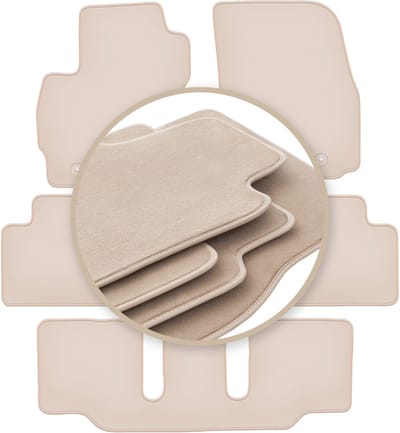 PREMIUM beige vloermatten voor: Mazda 5 I 7 personen 2005-2010