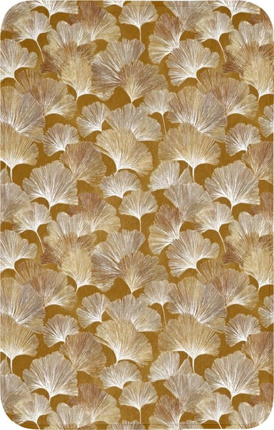 WC mat 50x80 cm - Antislip - Ginkgo - Bladeren - Goud - Toiletmat - Vloermat - Douchemat - Toilet tapijt - Toiletmatten