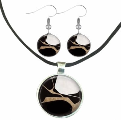 Set Sharon Zilver oorbellen met ketting - Charme Bijoux