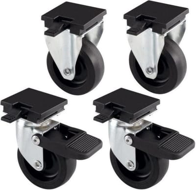 Ferplast Set Wielen Atlas 50/60 - Hondentransportbox - Zwart 4 stuks