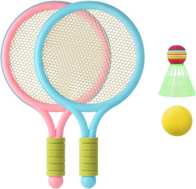 KZQ Kinderen Tennisracketset Kunststof Peuters Badmintonracket Met Ballen Voor Buitenspeelgoed