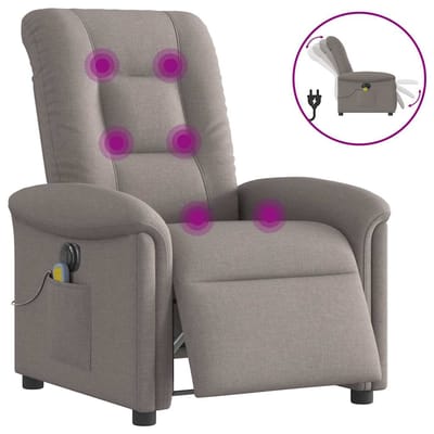 vidaXL - Massagestoel - elektrisch - verstelbaar - stof - taupe