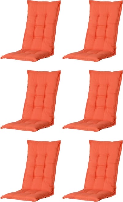 Madison - Tuinkussen - Universeel - Lage Rug - 6 st. - Panama Flame Orange - 105x50cm - Oranje - Tuinstoelkussens - Standaardstoel