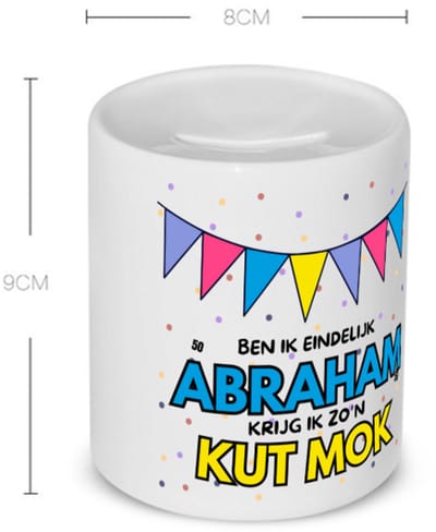 Akyol - eindelijk abraham Spaarpot - Hoera 50 jaar - 50 geworden - - verjaardagscadeau - kado - 350 ML inhoud
