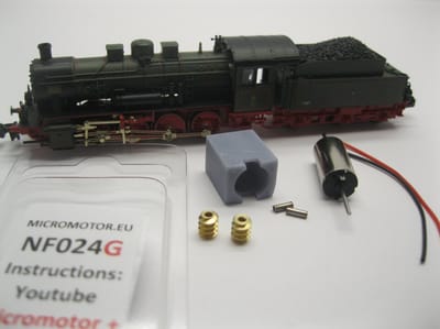 micromotor NF024G motor ombouwset voor Fleischmann BR 55 (DB DR DRG), KPEV G 8.1, PKP Tp 4, u.a.