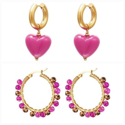 Yehwang |2 delig "earparty Heart" | stainless steel