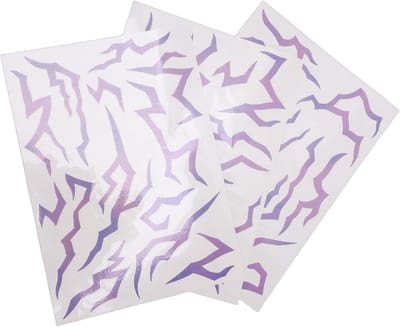 3 Stuks Anime Paarse Tijdelijke Tattoos voor Cosplay en Feestmake-up, Waterdicht en Fluorescent voor Dans en Muziekfestivals