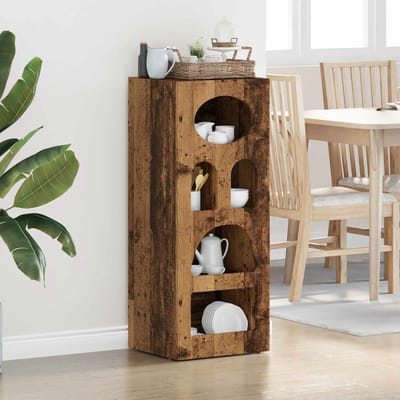 vidaXL - Dressoir - ELST - Oudhout - 40 - x - 35 - x - 100,5 - cm - Bewerkt - hout