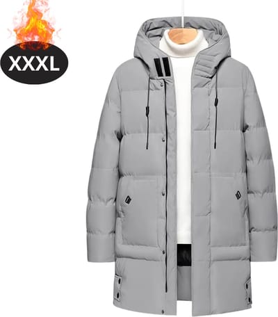 Livano Luxe Winterjas - Parka - Heren - Winter - Jas - Volwassen - Stijlvol - Met Capuchon - Grijs - XXXL