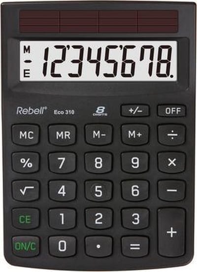 Rebell calculator - ECO 310 BX - Blauer Engel - zwart - RE-ECO310-BX