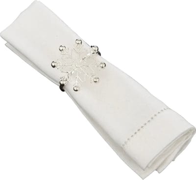 Fééric Lights and Christmas Servetring Sneeuwvlokje - Set van 2 stuks - Kerstdecoratie - Zilver
