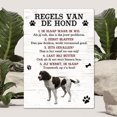 Spreuken - Drentsche Patrijshond - Regels Van De Hond - Spreuken Bordjes - Spreukenbord - Tekstborden - Cadeau - Hondenras