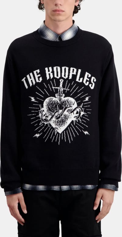 The Kooples ZWARTE TRUI MET DOLKSTEEK IN EEN WOLMIX maat L